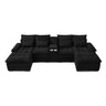Contemporary U Shaped Sofa With Console And Cupholders