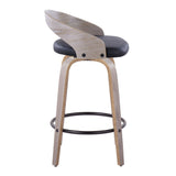 Grotto - Fixed-Height Swivel Counter Stool (Set of 2) - Light Gray Wood Frame