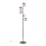 Bubbles - Metal Floor Lamp - Black Chrome Metal, Iridescent Glass Sconces