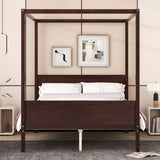 Canopy Platform Bed With Headboard And Footboard, Slat Support Leg