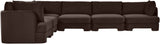 Hammond - Velvet Performance Fabric Upholstered 6 Piece Corner Sectional