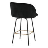 Fran - Glam Fixed-Height Swivel Counter Stool (Set of 2)
