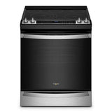 Whirlpool WEE745H0LZ stainless slide-in electric range front view