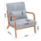 Accent Arm Chair With Pillow Upholstered