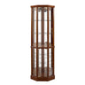 6 Shelf Lighted Corner Curio Cabinet With Adjustable Tempered Glass Shelves And Mirror Back (E26 Light Bulb Not Included)