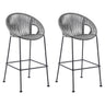 Acapulco - 30" Indoor Outdoor Steel Bar Stool With Rope Set of 2