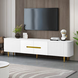 TV Stand For TVs, Media Console With 4 Spacious Cabinets For Living Room