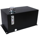 Heavy Duty Hydraulic Fluid Tank 10 Gal Steel Reservoir With Strainer, Gauge & Breather Cap For Tractors & Trucks - Black
