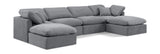 Indulge - Velvet 6 Piece Modular Double Chaise Sectional