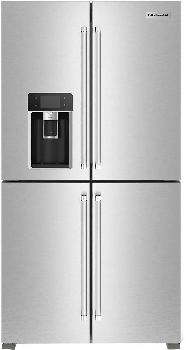 KitchenAid KRQC736RPS stainless 4-door refrigerator front view