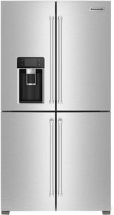 KitchenAid KRQC736RPS stainless 4-door refrigerator front view