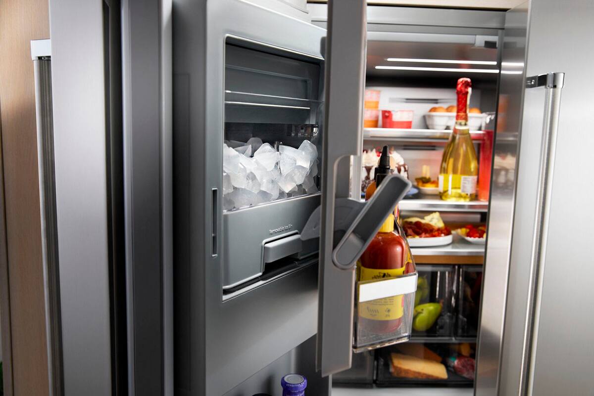 KitchenAid KRQC736RPS refrigerator angle