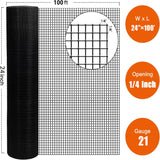 Vinyl Coated Hardware Cloth, 21 Gauge, Welded Wire Fence - Black