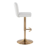 Henry - Adjustable Barstool With Swivel - Gold Metal (Set of 2)