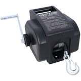 Reversible Electric Trailer Winch For Boats Up To 5000 Lbs With Galvanized Wire Rope And Casing - Black