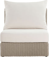 Seacrest - Olefin Water Resistant Fabric And Wicker Outdoor Patio Armless Chair