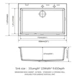 Kitchen Sink Granite Composite Drop In Sink With Durable Material - Black