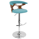 Gardenia - Adjustable Barstool - Walnut And Teal