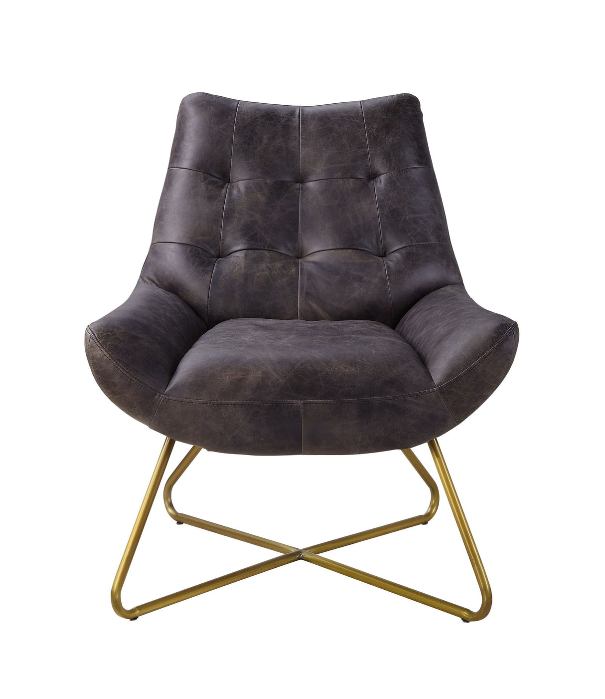 Dhalsim - Accent Chair - Antique Ebony Top Grain Leather