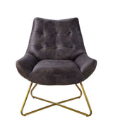 Dhalsim - Accent Chair - Antique Ebony Top Grain Leather