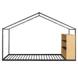 Bed House Frame With Shelves And Lights