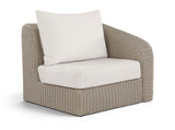 Seacrest - Olefin Water Resistant Fabric And Wicker Outdoor Patio Right Arm Chair