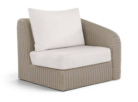 Seacrest - Olefin Water Resistant Fabric And Wicker Outdoor Patio Right Arm Chair
