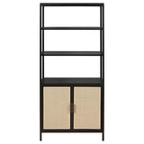 Amherst - 3-Shelf Radio Weave Cane Metal Accent Cabinet