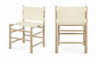 Santos - Vegan Leather Upholstered Dining Chair With Stained Natural Base (Set of 2)