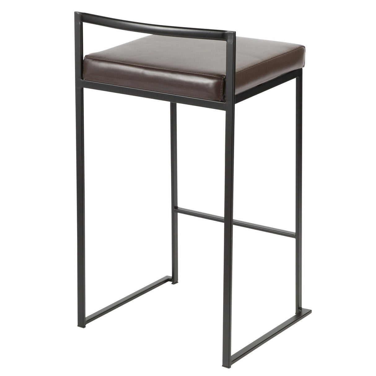 Fuji - Stackable Counter Stool With Cushion - Black Metal