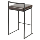 Fuji - Stackable Counter Stool With Cushion - Black Metal