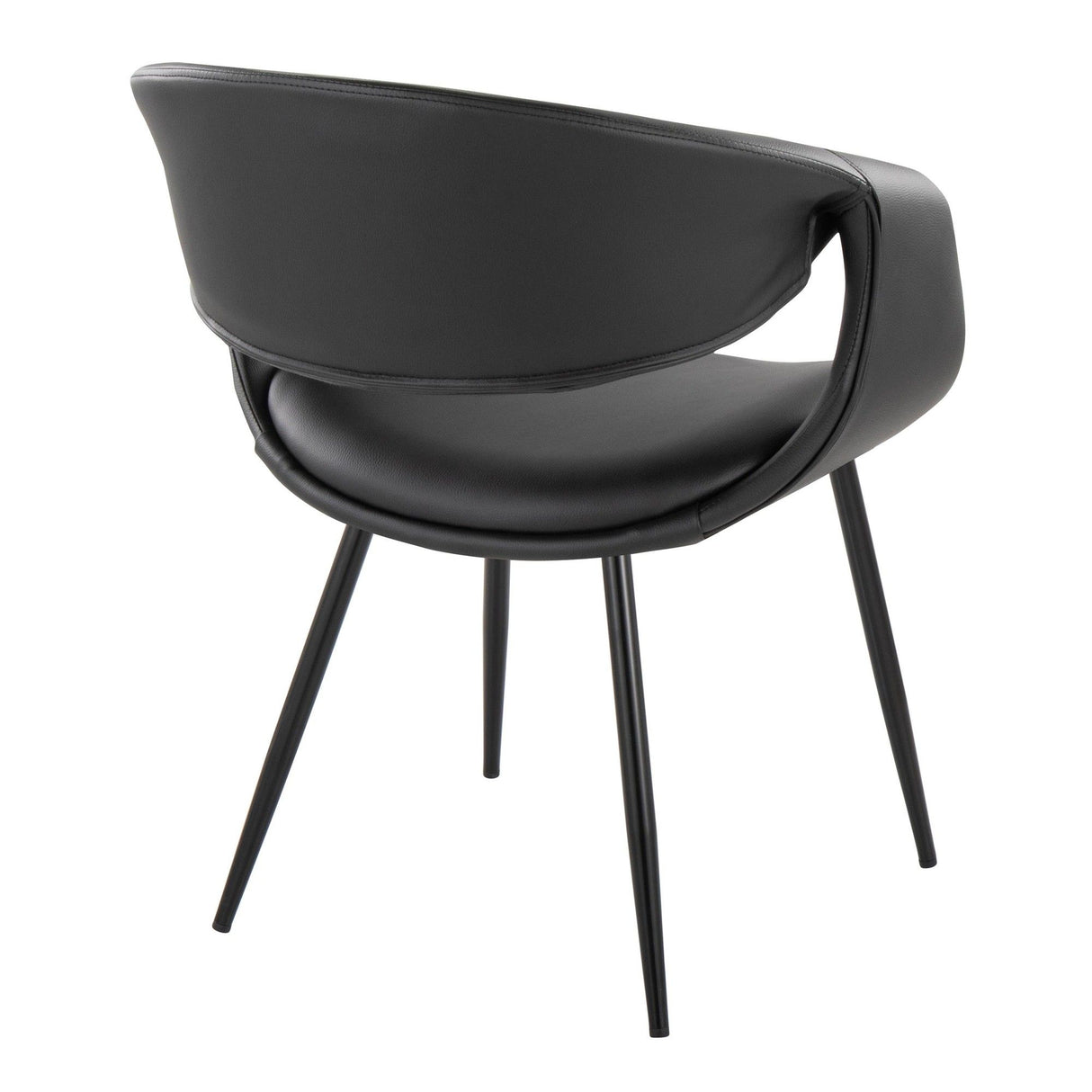 Curvo - Upholstered Chair (Set of 2) - Black Metal Legs