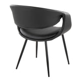 Curvo - Upholstered Chair (Set of 2) - Black Metal Legs