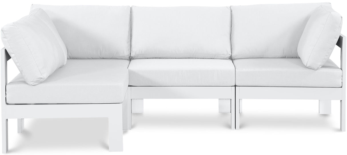 Nizuc - Outdoor Patio 4 Piece Modular Sectional With White Frame