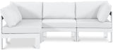 Nizuc - Outdoor Patio 4 Piece Modular Sectional With White Frame