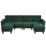 Modular Sectional Sofa With Movable Ottomans, USB Ports & Side Tables