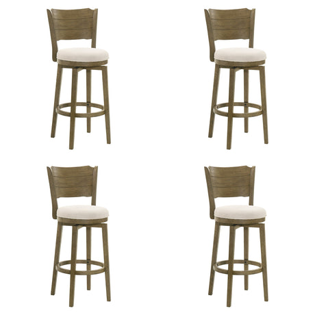 Winsley - Coastal Modern Swivel Wood Bar Height Kitchen Bar Stool