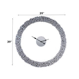 Kachina - 39" Wall Clock - Mirrored & Faux Gems