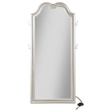 Colwood - Full Floor Mirror With LED Lighting And Storage Hooks - Silver