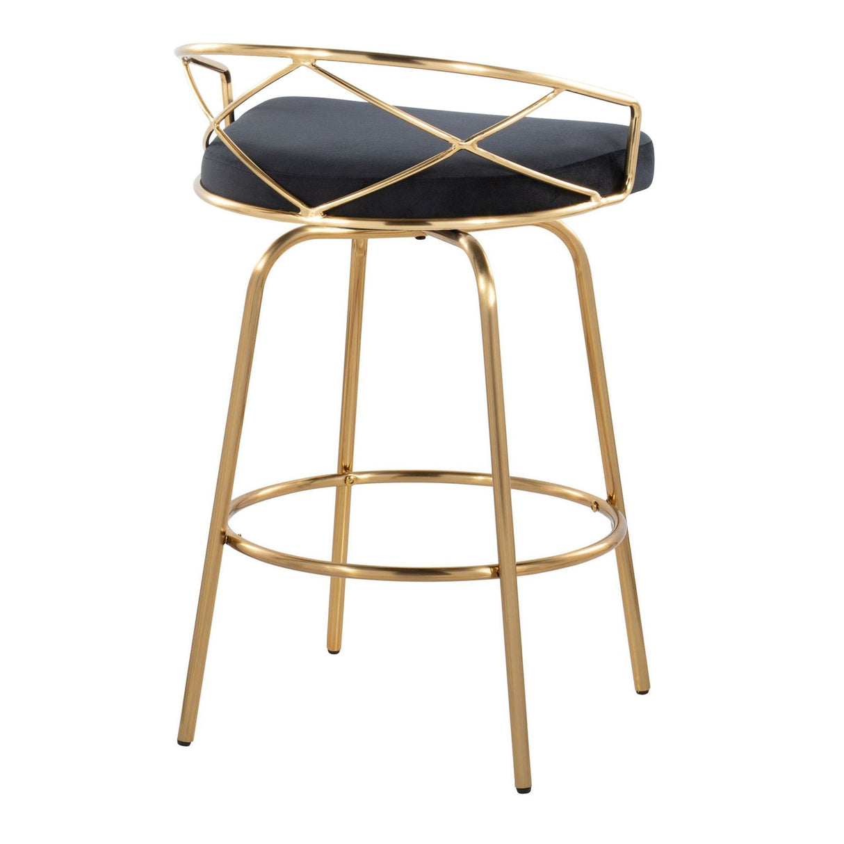 Charlotte - Glam - 26" Fixed-Height Counter Stool (Set of 2) - Gold Base