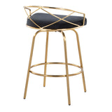 Charlotte - Glam - 26" Fixed-Height Counter Stool (Set of 2) - Gold Base