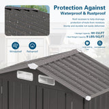Compact Outdoor Storage Shed With Peaked Roof And Lockable Door - Gray
