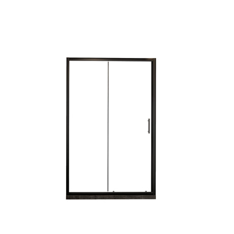 Single Sliding Shower Door, Thick Clear Tempered Glass Shower Door With Stainless Steel Handle