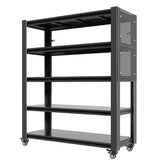 Heavy Duty Adjustable Metal Shelving Unit With Pegboard And Wheels For Multipurpose Storage