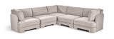 Hammond - Velvet Performance Fabric Upholstered 5 Piece Corner Sectional