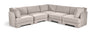 Hammond - Velvet Performance Fabric Upholstered 5 Piece Corner Sectional