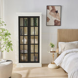 Rustic Style Display Cabinet With Glass Doors For Collectibles