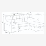 Blend Upholstered Sleeper Sofa With Reversible Chaise And Tufted Back - Dark Blue