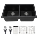 Granite Composite Double Bowl Undermount Kitchen Sink