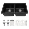 Granite Composite Double Bowl Undermount Kitchen Sink